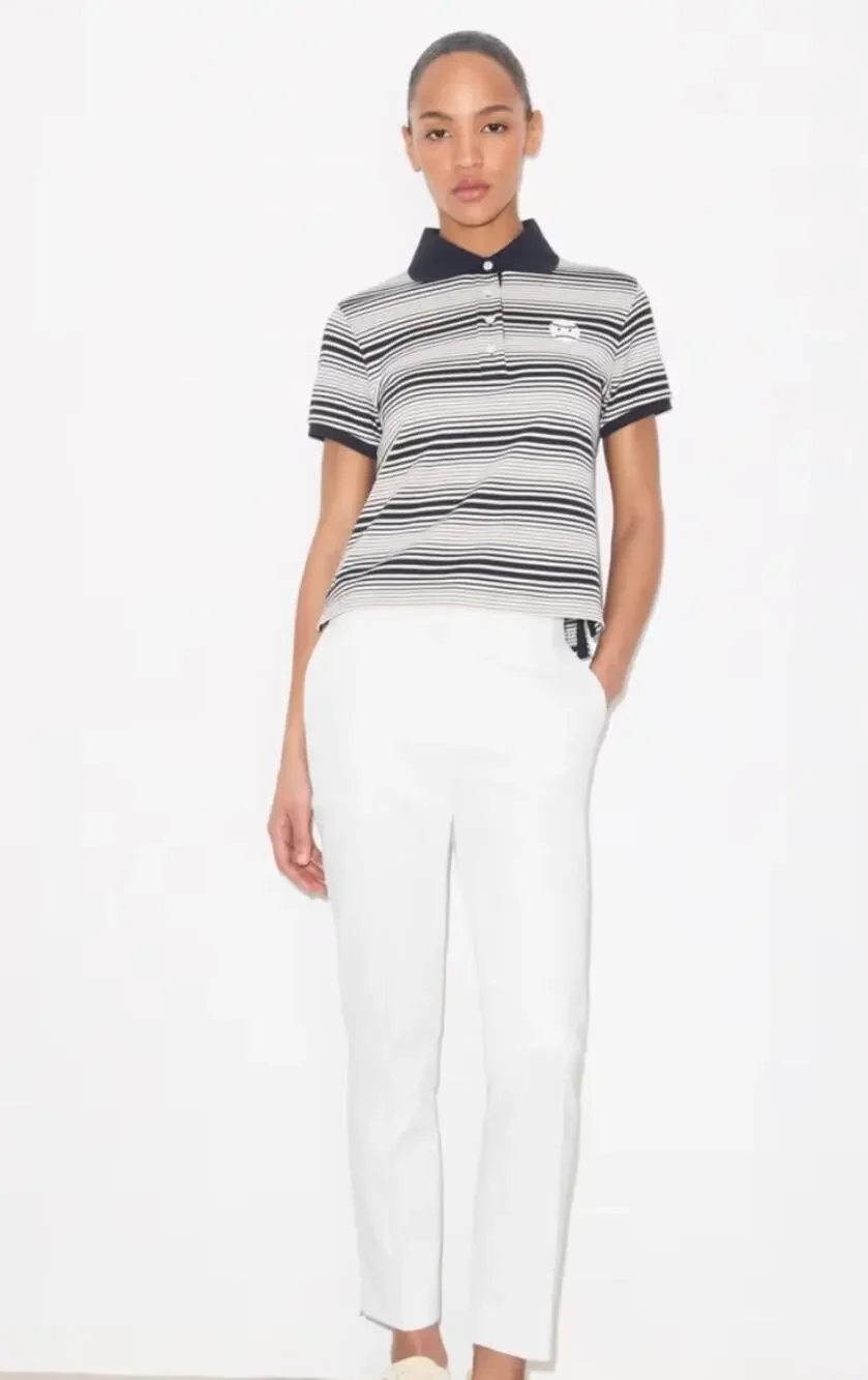 Tory Burch Sport Tech Twill Golf Pant Snow White Size 4 NWT Athleisure Preppy